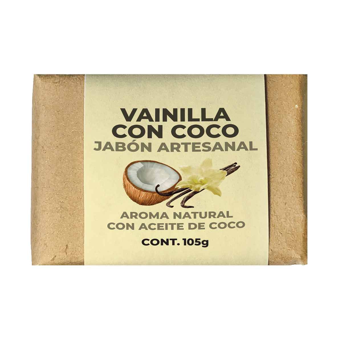 Jabón Artesanal de Vainilla con Aceite de Coco